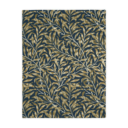 Luxury Velveteen Minky Blanket (Two-sided print) inspired by William Morris - Willow Collection