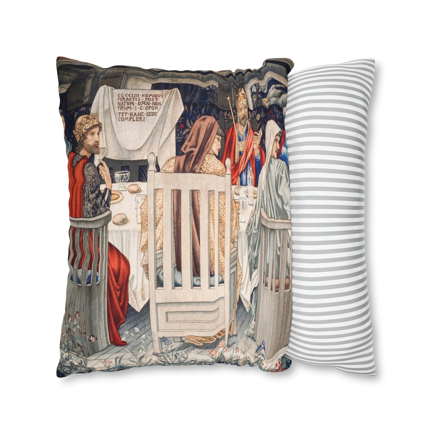 Spun Poly Cushion Cover inspired by William Morris - Holy Grail Collection (King)