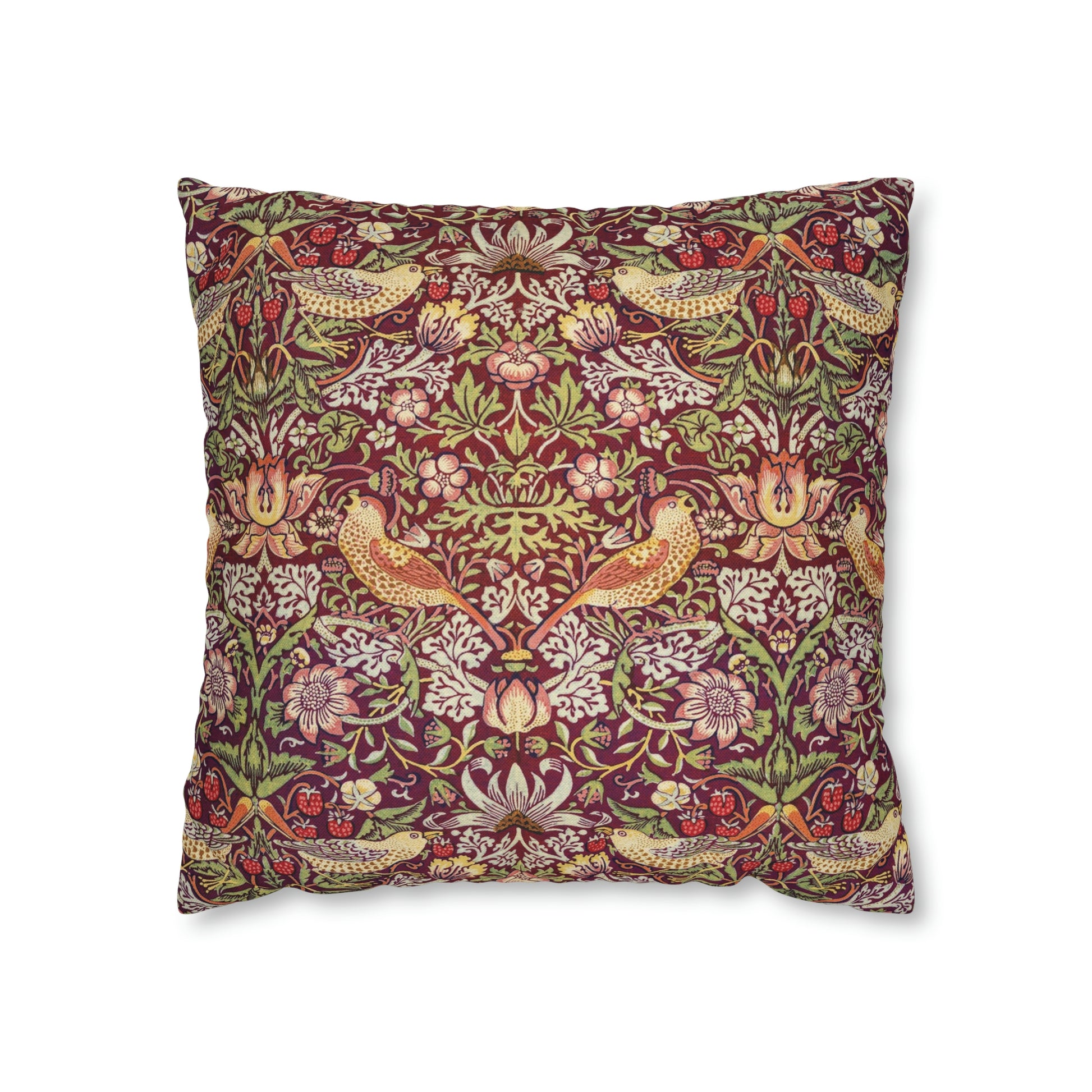 william-morris-co-spun-poly-cushion-cover-strawberry-thief-collection-crimson-15