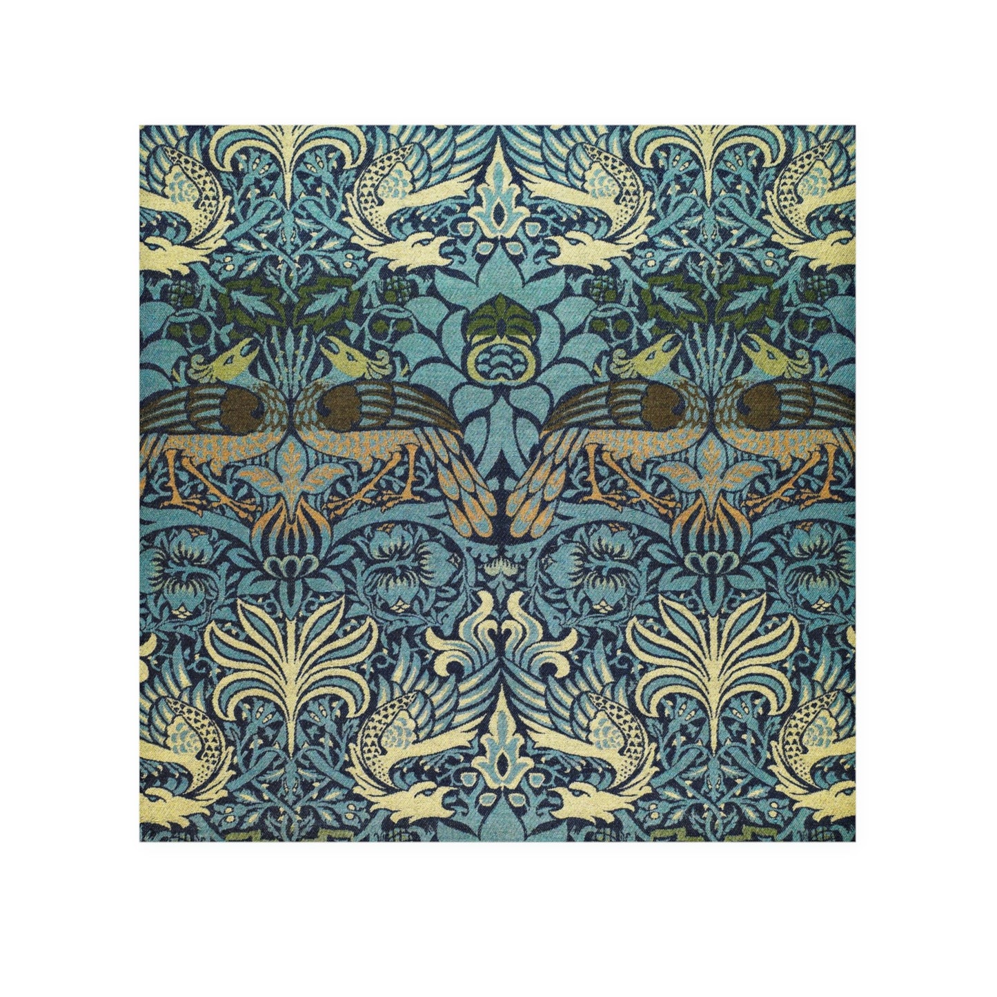 Washcloth inspired by William Morris - Peacock and Dragon Collection