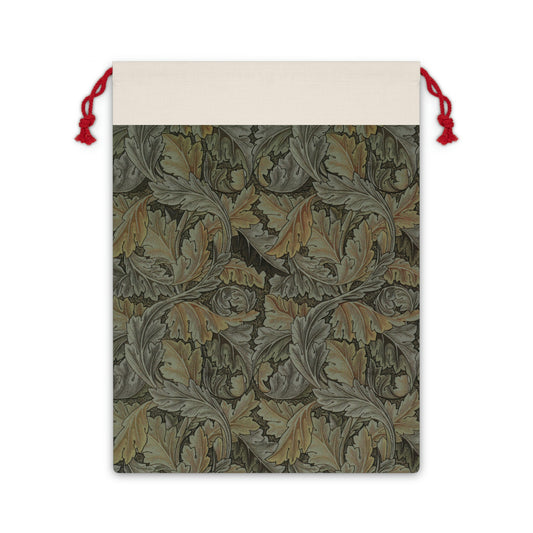 william-morris-co-christmas-linen-drawstring-bag-acanthus-collection-grey-2
