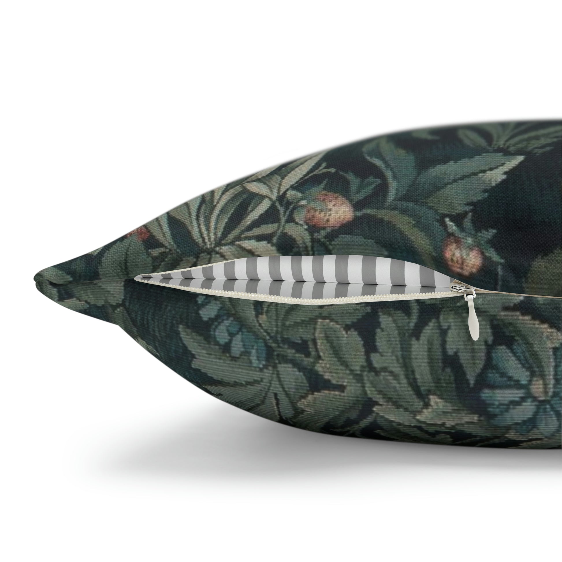 william-morris-co-spun-poly-cushion-cover-green-forest-collection-fox-2