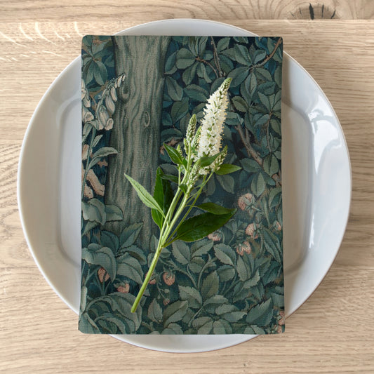 William-Morris-&-Co-Table-Napkins-Rabbit-by-John Henry-Dearle-Green-Forest-Collection-1