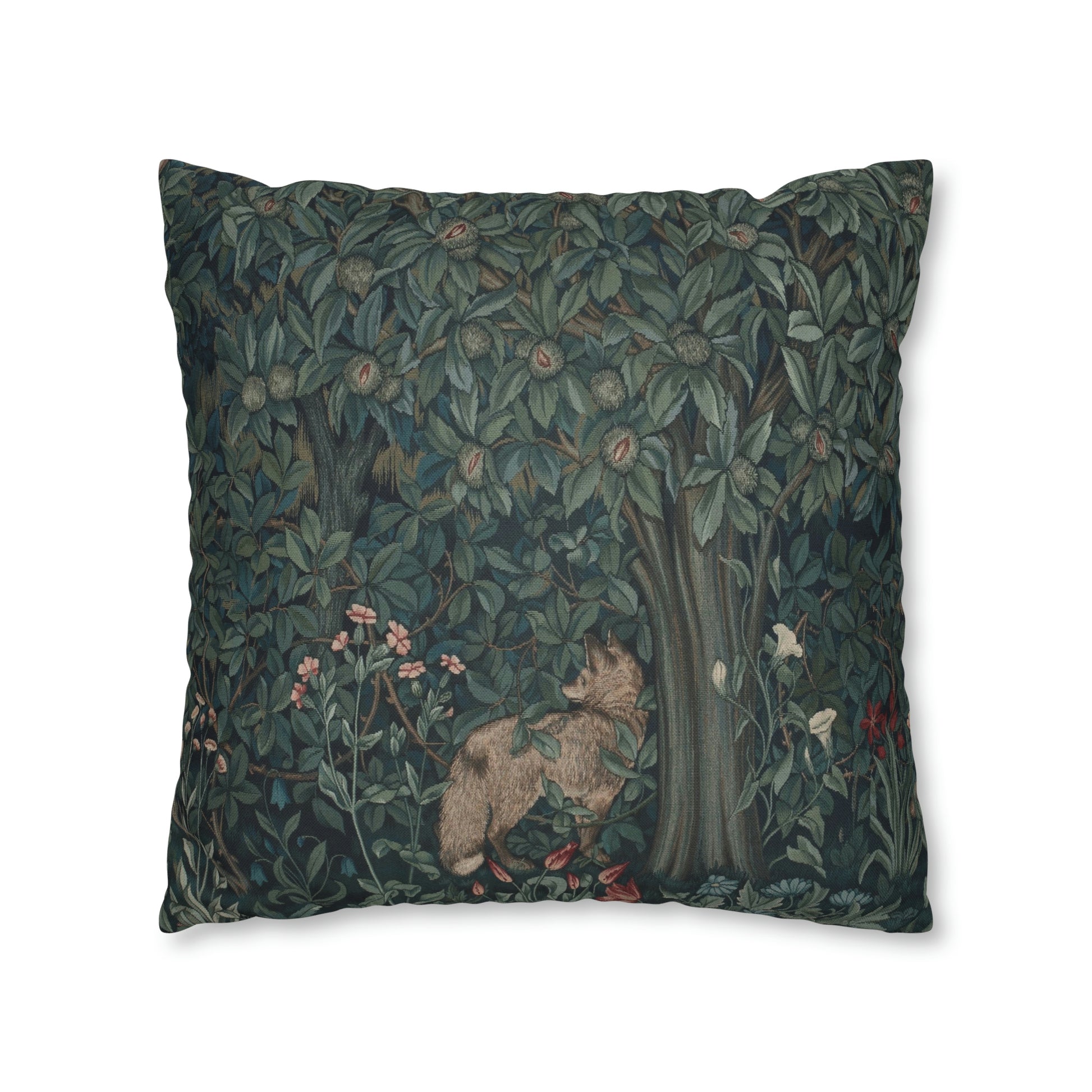 william-morris-co-spun-poly-cushion-cover-green-forest-collection-fox-24