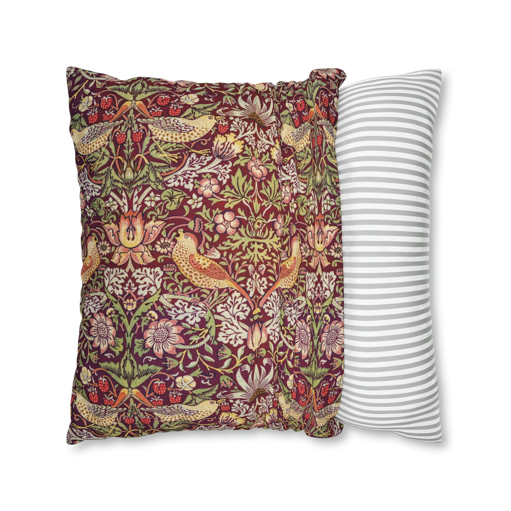 william-morris-co-spun-poly-cushion-cover-strawberry-thief-collection-crimson-5