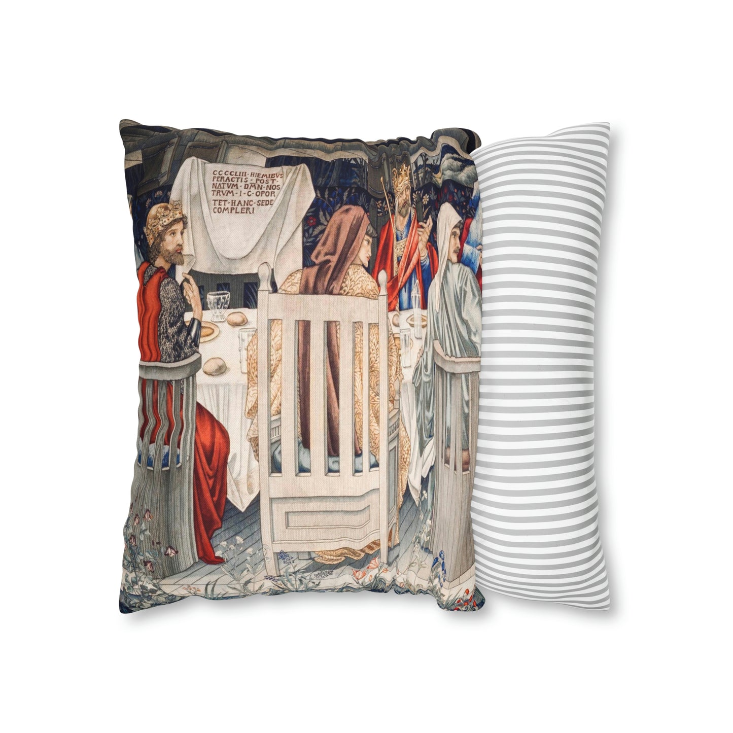 Spun Poly Cushion Cover inspired by William Morris - Holy Grail Collection (King)