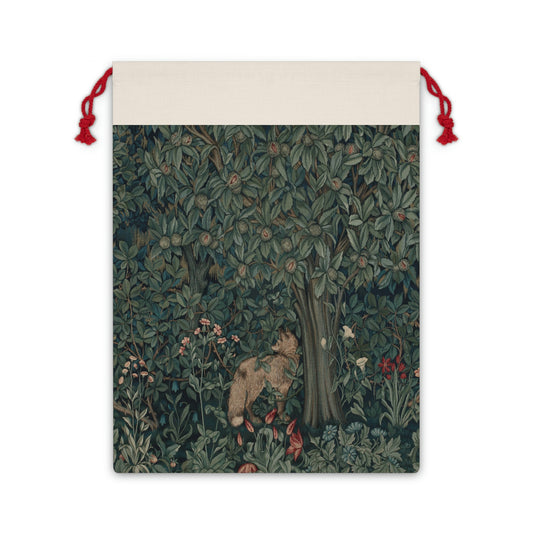 william-morris-co-christmas-linen-drawstring-bag-green-forest-collection-fox-2