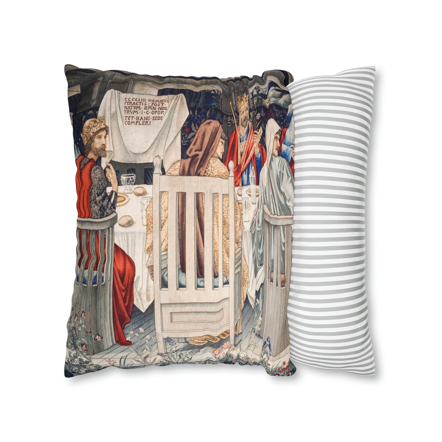 Spun Poly Cushion Cover inspired by William Morris - Holy Grail Collection (King)