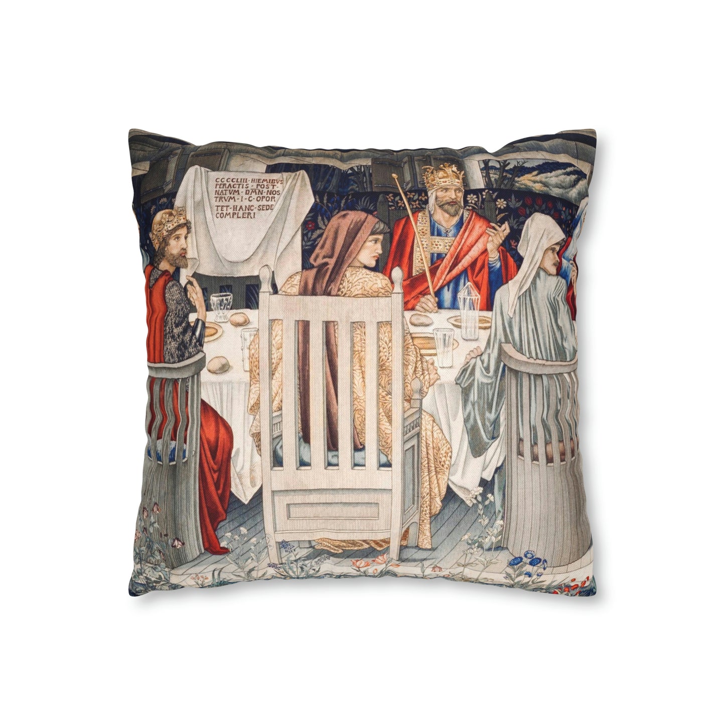 Spun Poly Cushion Cover inspired by William Morris - Holy Grail Collection (King)