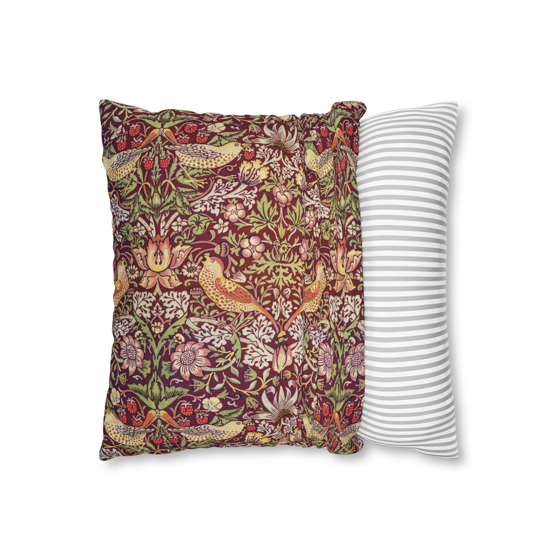 william-morris-co-spun-poly-cushion-cover-strawberry-thief-collection-crimson-11