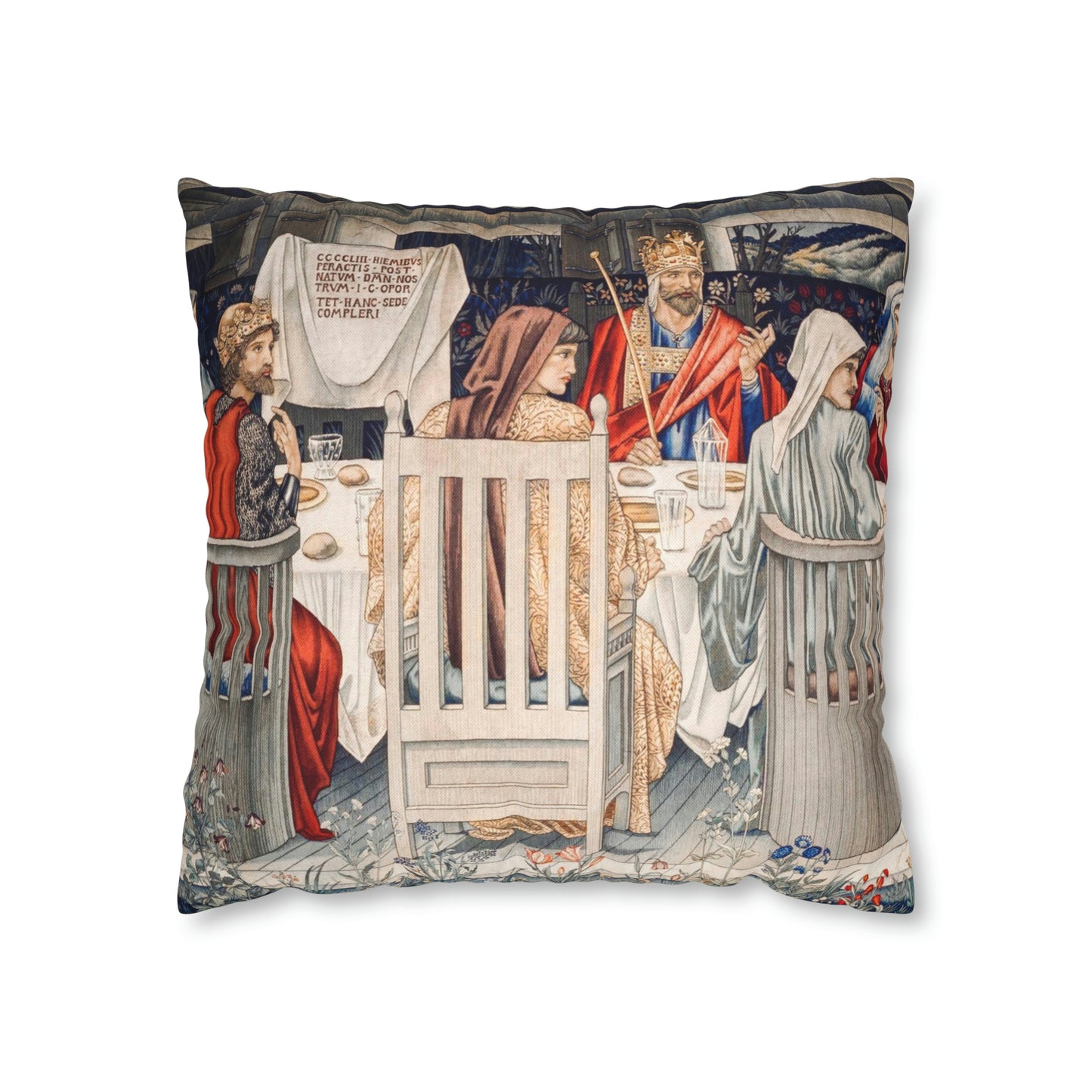 Spun Poly Cushion Cover inspired by William Morris - Holy Grail Collection (King)