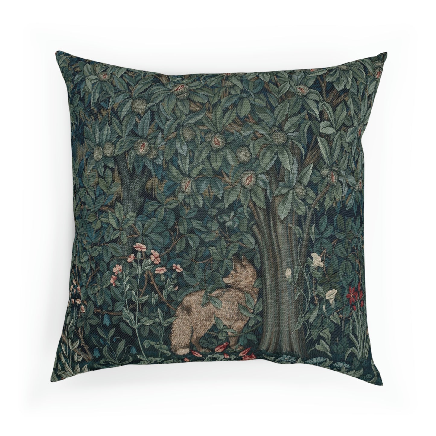William-Morris-and-Co-Cushion-and-Cushion-Cover-Fox-by-John-Henry-Dearle-Green-Forest-Collection-2