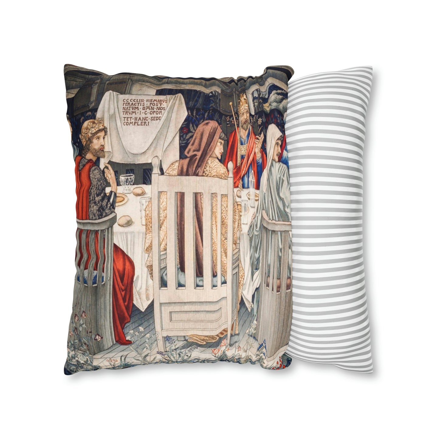 Spun Poly Cushion Cover inspired by William Morris - Holy Grail Collection (King)