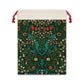Linen Christmas Santa Sack in a pattern by William Morris called Tulip Collection