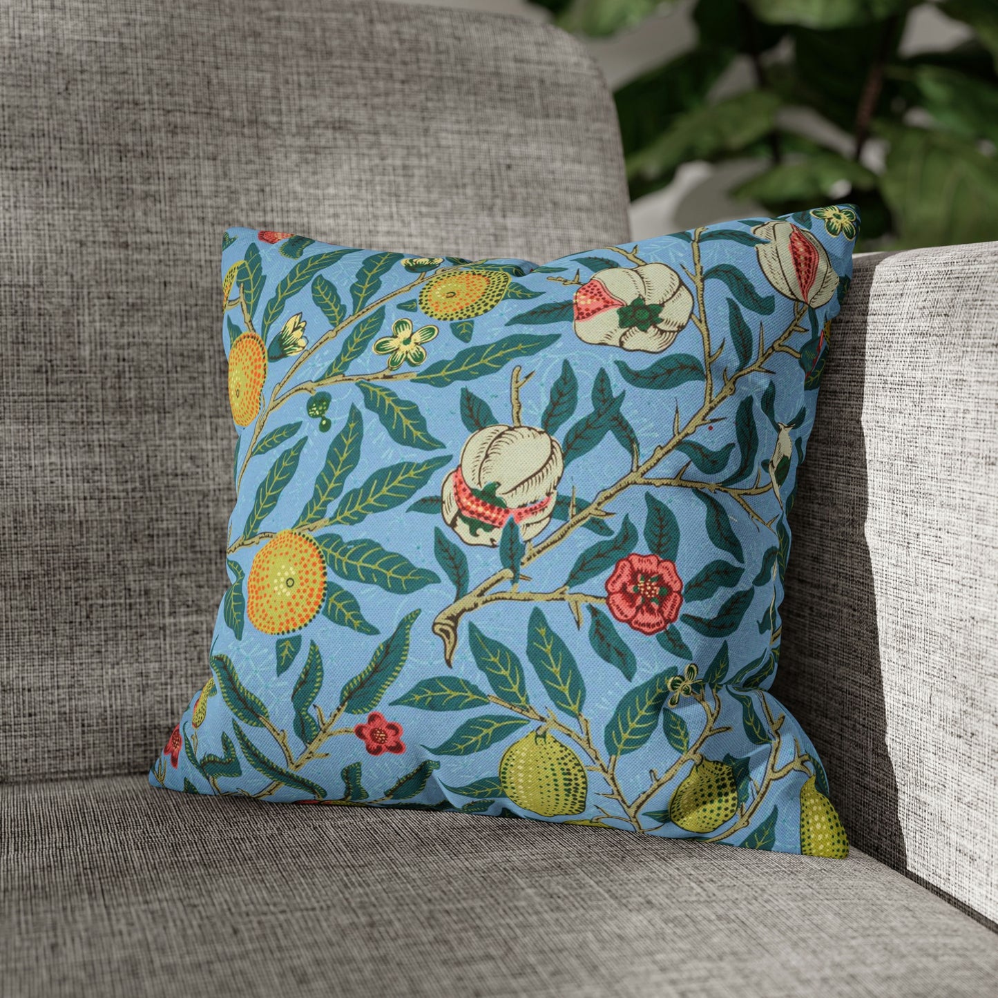 Cushion Cover inspired by William Morris - Four Fruits Collection (Sky)
