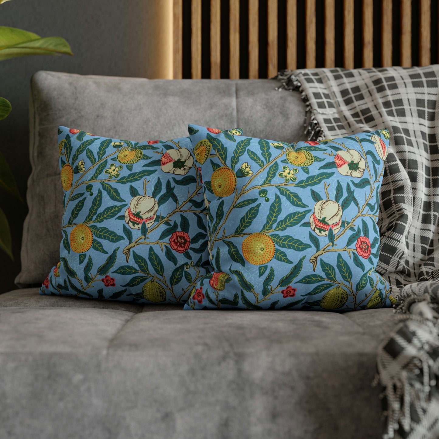 Cushion Cover inspired by William Morris - Four Fruits Collection (Sky)