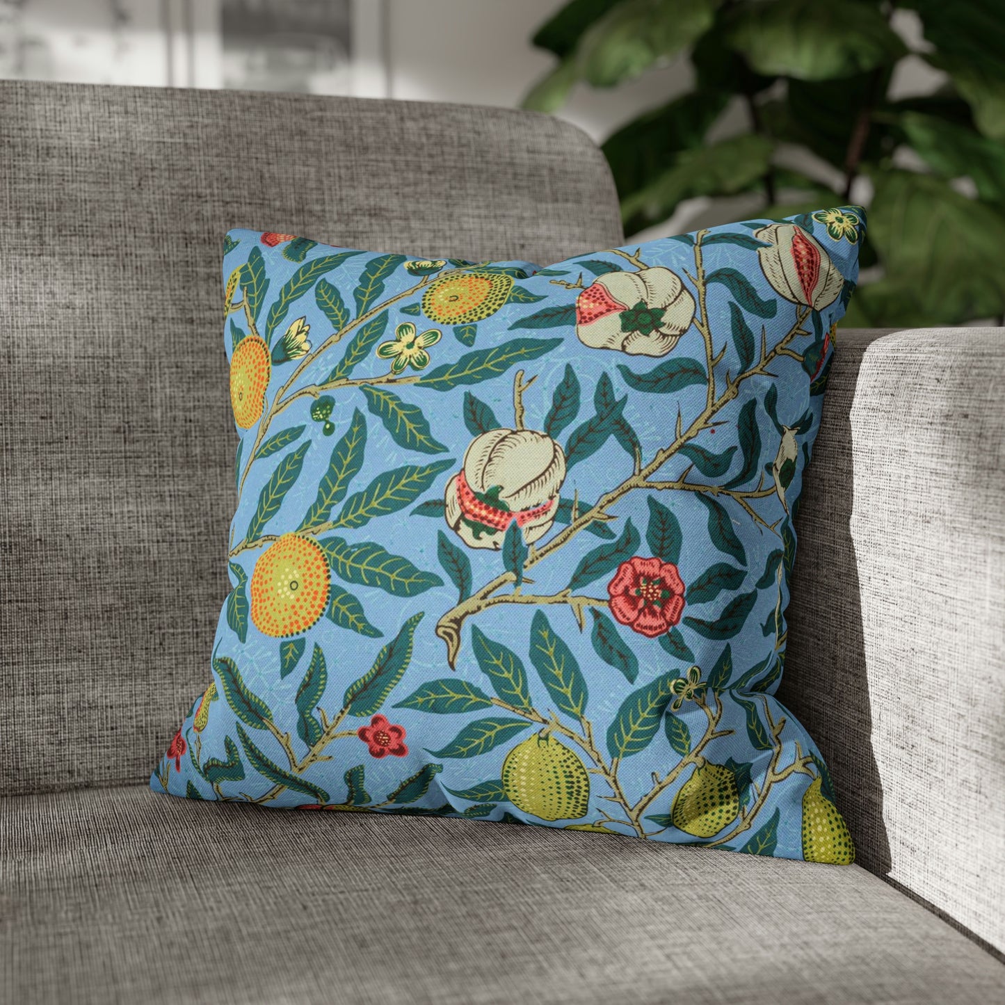 Cushion Cover inspired by William Morris - Four Fruits Collection (Sky)