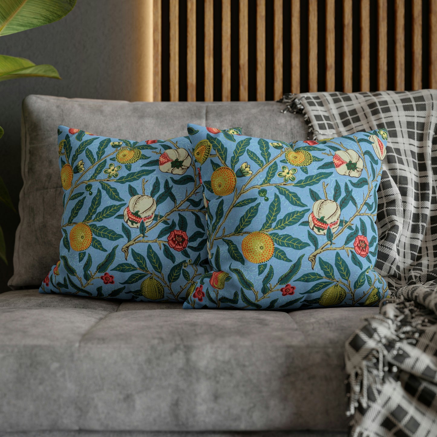 Cushion Cover inspired by William Morris - Four Fruits Collection (Sky)