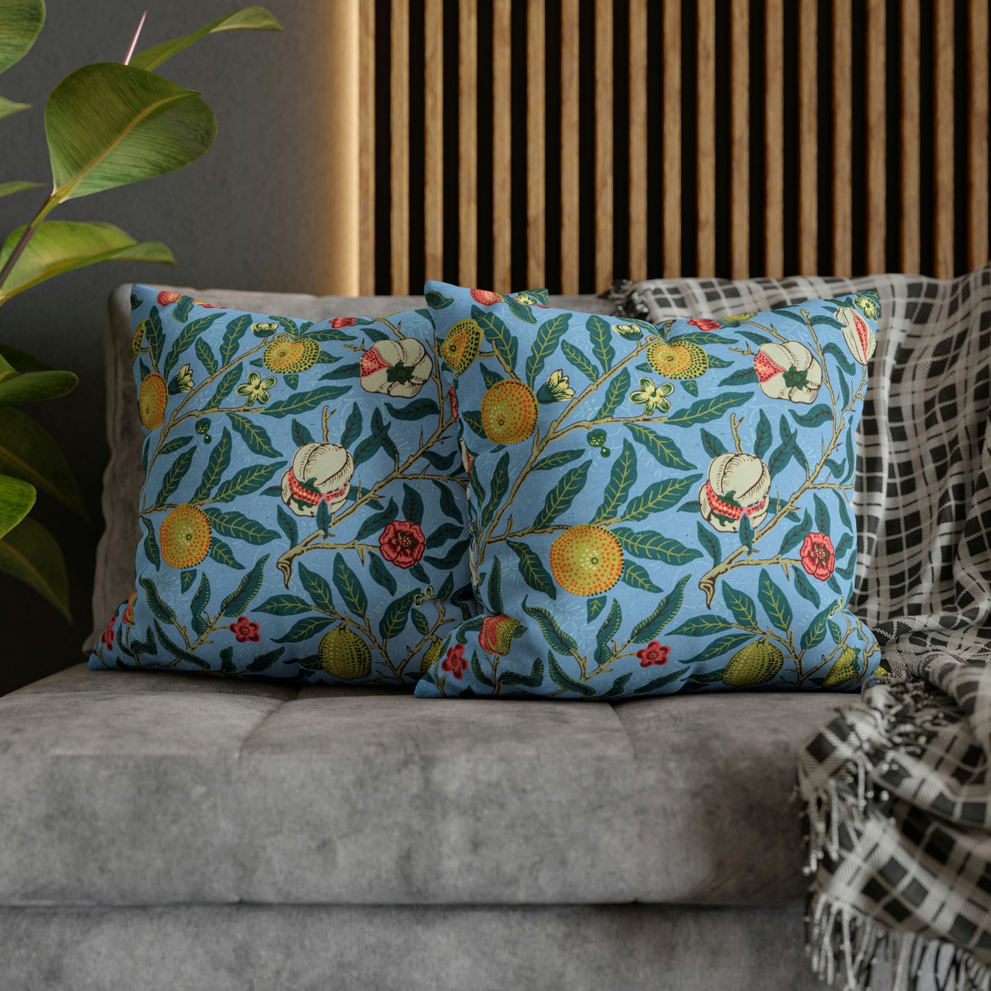 Cushion Cover inspired by William Morris - Four Fruits Collection (Sky)