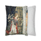 Cushion Cover in a religious inspired pattern by William Morris  & Co called Holy Grail Collection (Door) by the designer Edward Burne-Jones