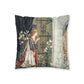 Cushion Cover in a religious inspired pattern by William Morris  & Co called Holy Grail Collection (Door) by the designer Edward Burne-Jones