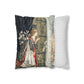 Cushion Cover in a religious inspired pattern by William Morris  & Co called Holy Grail Collection (Door) by the designer Edward Burne-Jones