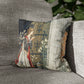 Cushion Cover in a religious inspired pattern by William Morris  & Co called Holy Grail Collection (Door) by the designer Edward Burne-Jones
