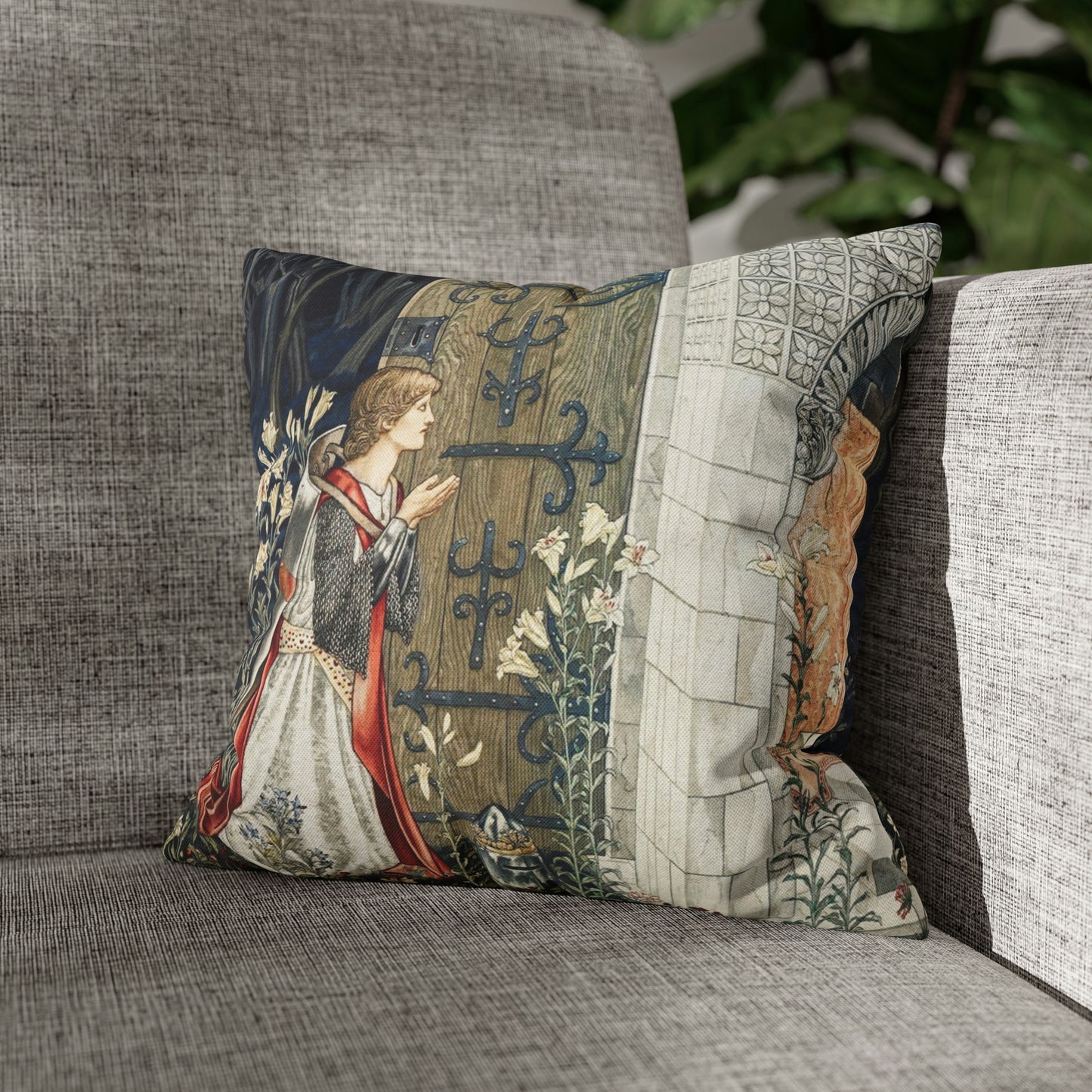 Cushion Cover inspired by William Morris - Holy Grail Collection (Door)