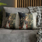 Cushion Cover in a religious inspired pattern by William Morris  & Co called Holy Grail Collection (Door) by the designer Edward Burne-Jones