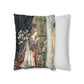 Cushion Cover in a religious inspired pattern by William Morris  & Co called Holy Grail Collection (Door) by the designer Edward Burne-Jones
