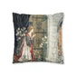 Cushion Cover in a religious inspired pattern by William Morris  & Co called Holy Grail Collection (Door) by the designer Edward Burne-Jones