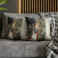 Cushion Cover in a religious inspired pattern by William Morris  & Co called Holy Grail Collection (Door) by the designer Edward Burne-Jones