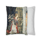 Cushion Cover in a religious inspired pattern by William Morris  & Co called Holy Grail Collection (Door) by the designer Edward Burne-Jones