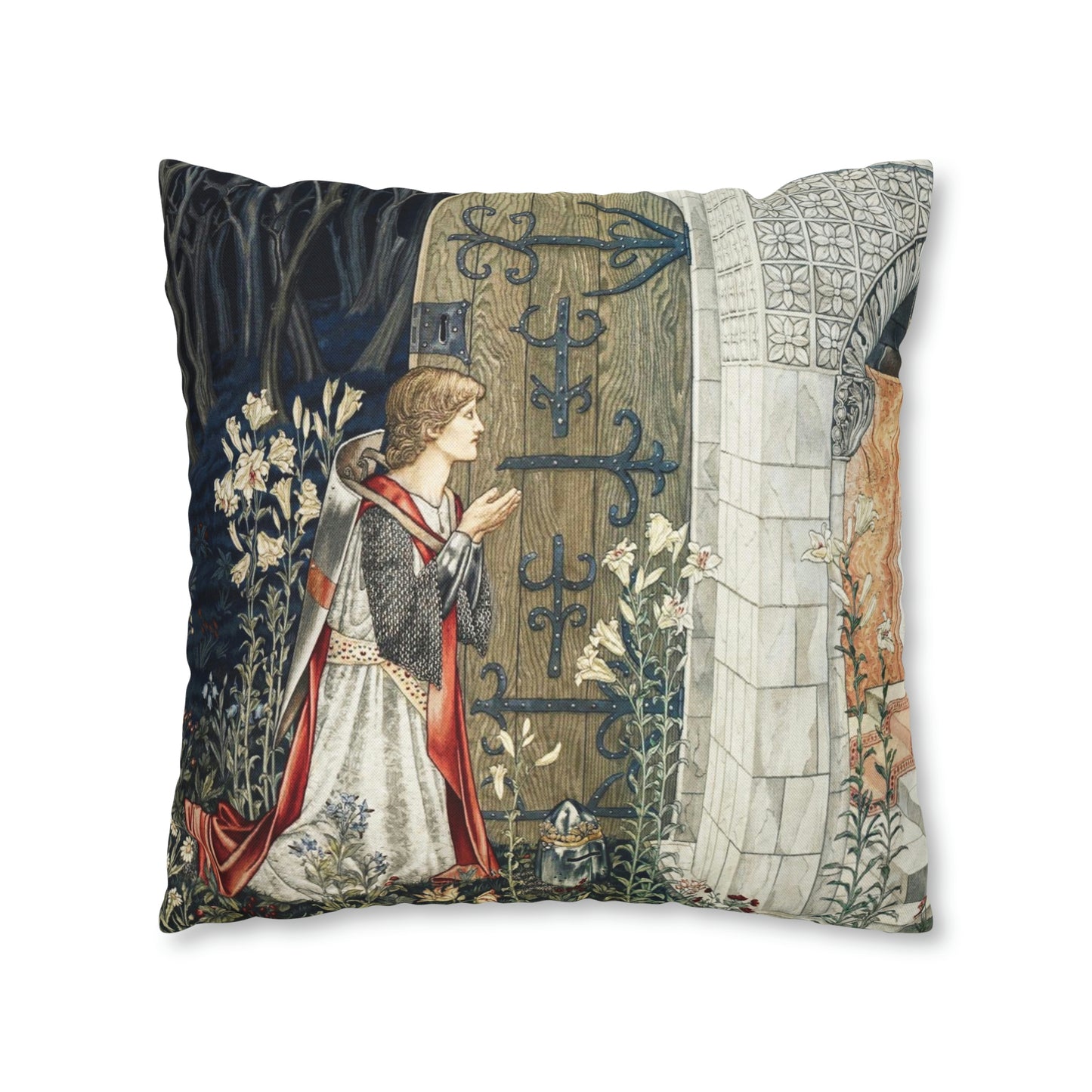 Cushion Cover inspired by William Morris - Holy Grail Collection (Door)