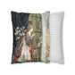 Cushion Cover in a religious inspired pattern by William Morris  & Co called Holy Grail Collection (Door) by the designer Edward Burne-Jones