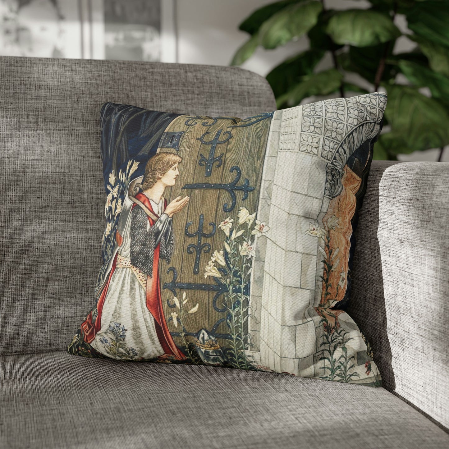 Cushion Cover inspired by William Morris - Holy Grail Collection (Door)
