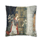 Cushion Cover in a religious inspired pattern by William Morris  & Co called Holy Grail Collection (Door) by the designer Edward Burne-Jones