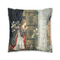 Cushion Cover in a religious inspired pattern by William Morris  & Co called Holy Grail Collection (Door) by the designer Edward Burne-Jones