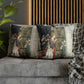 Cushion Cover in a religious inspired pattern by William Morris  & Co called Holy Grail Collection (Door) by the designer Edward Burne-Jones