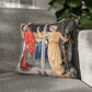 Cushion Cover for William Morris & Co by Edward Burne-Jones from a woollen tapestry called Holy Grail Collection (Feast) in Gold, Red and Blue