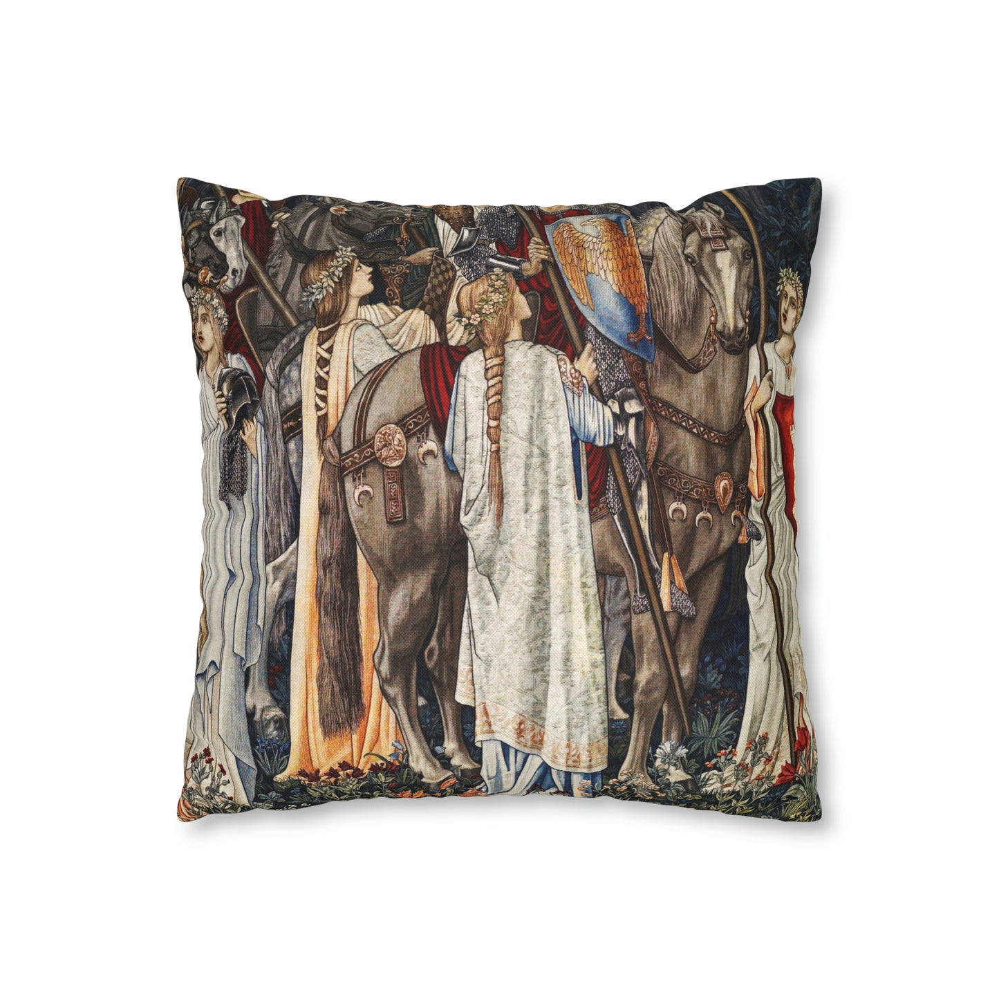 Cushion Cover inspired by William Morris - Holy Grail Collection (Horses)