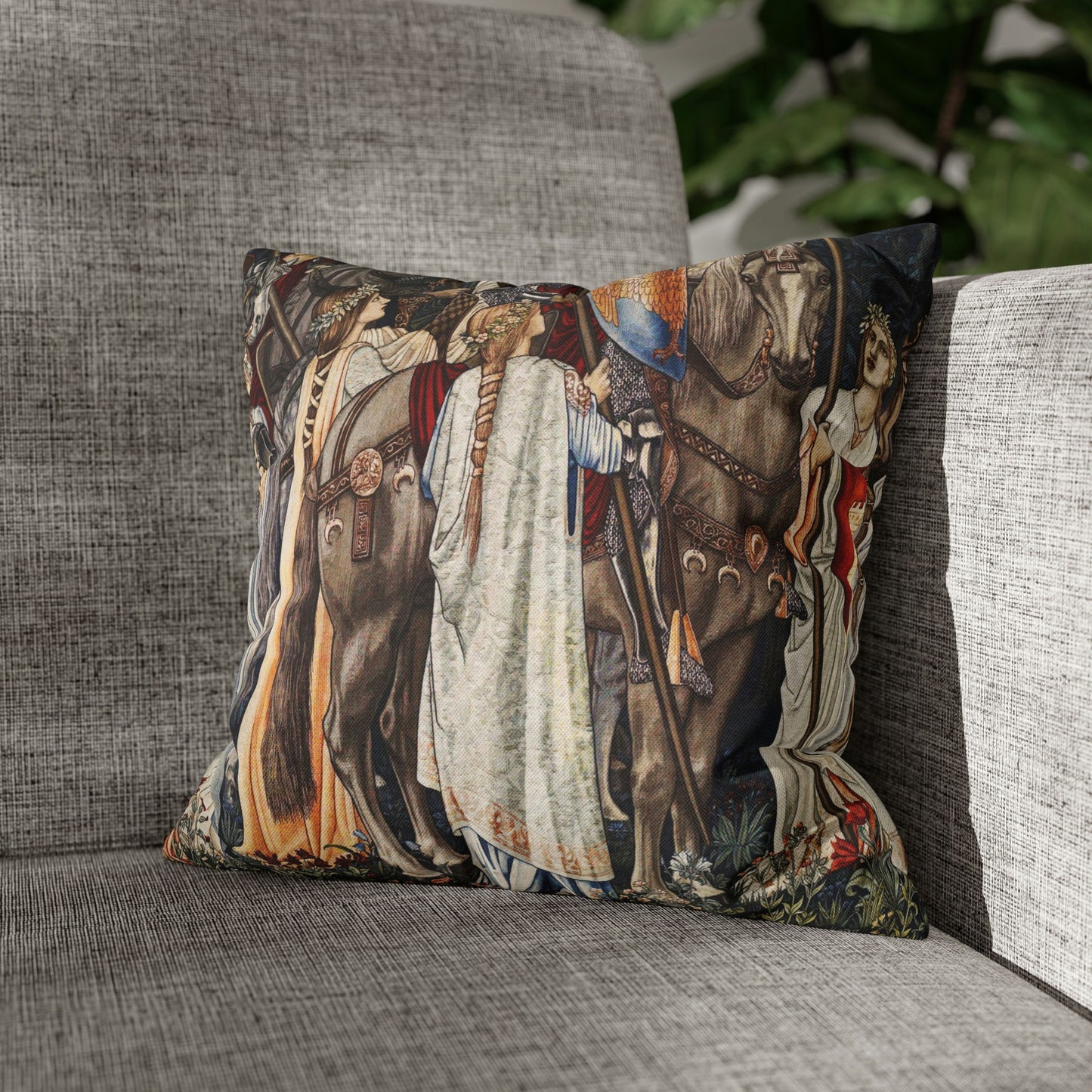 Cushion Cover inspired by William Morris - Holy Grail Collection (Horses)