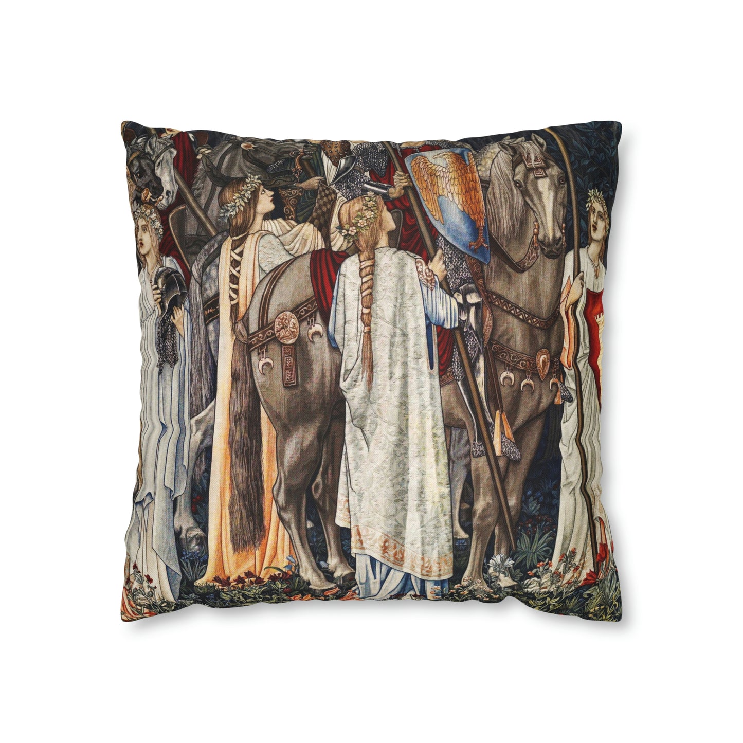 Cushion Cover inspired by William Morris - Holy Grail Collection (Horses)