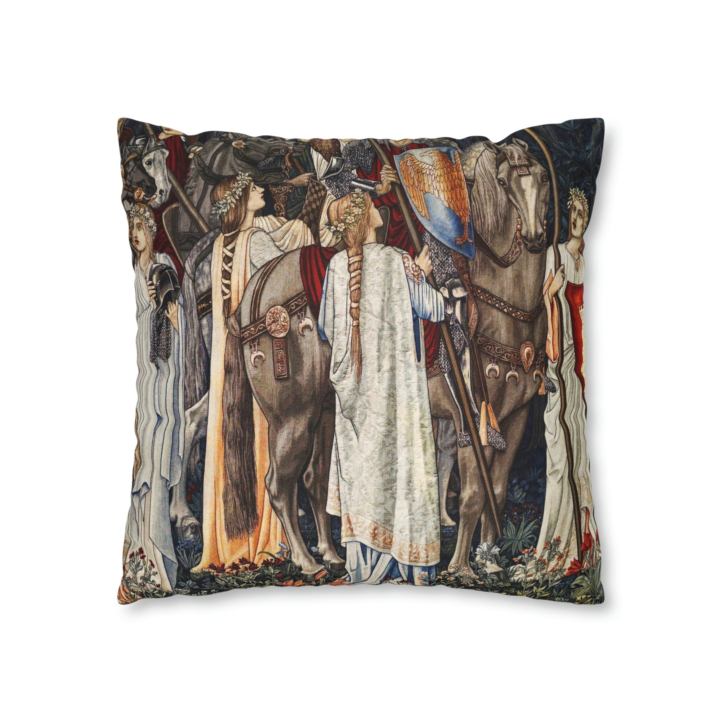 Cushion Cover inspired by William Morris - Holy Grail Collection (Horses)