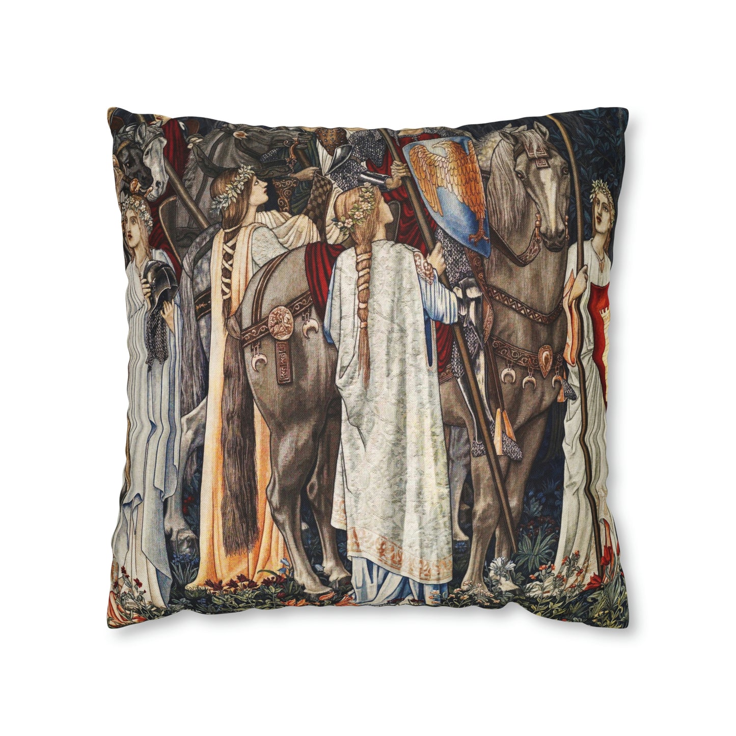 Cushion Cover inspired by William Morris - Holy Grail Collection (Horses)