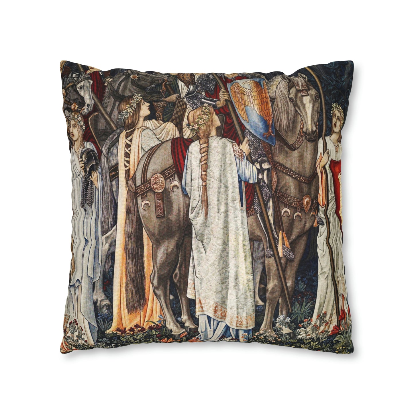 Cushion Cover inspired by William Morris - Holy Grail Collection (Horses)