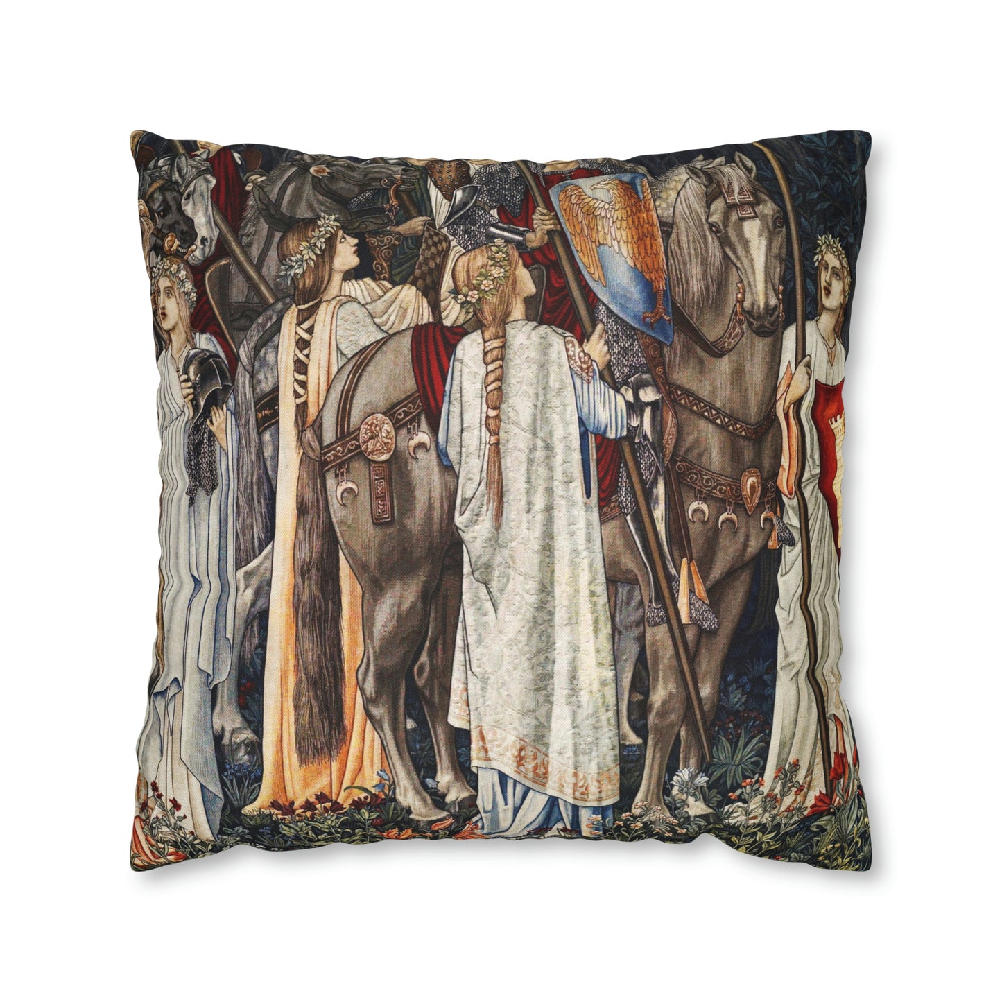Cushion Cover inspired by William Morris - Holy Grail Collection (Horses)