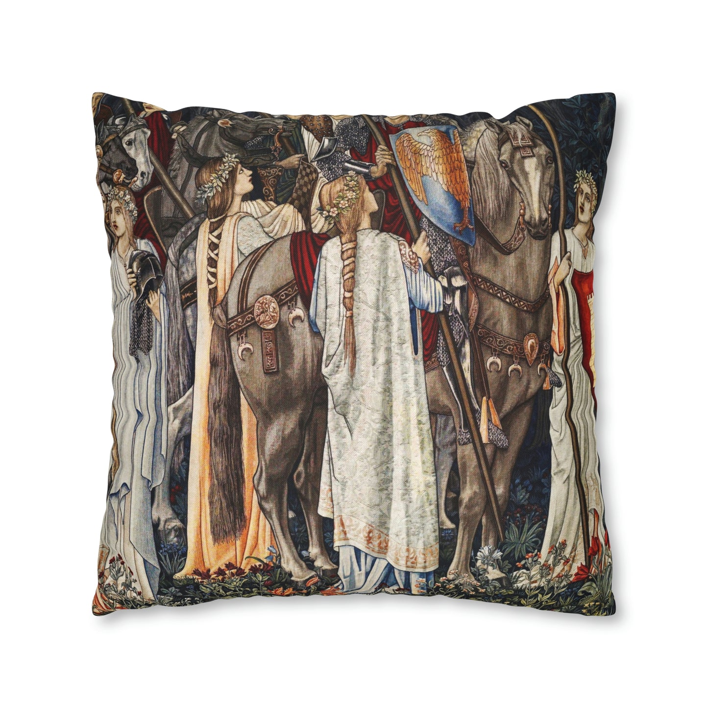 Cushion Cover inspired by William Morris - Holy Grail Collection (Horses)