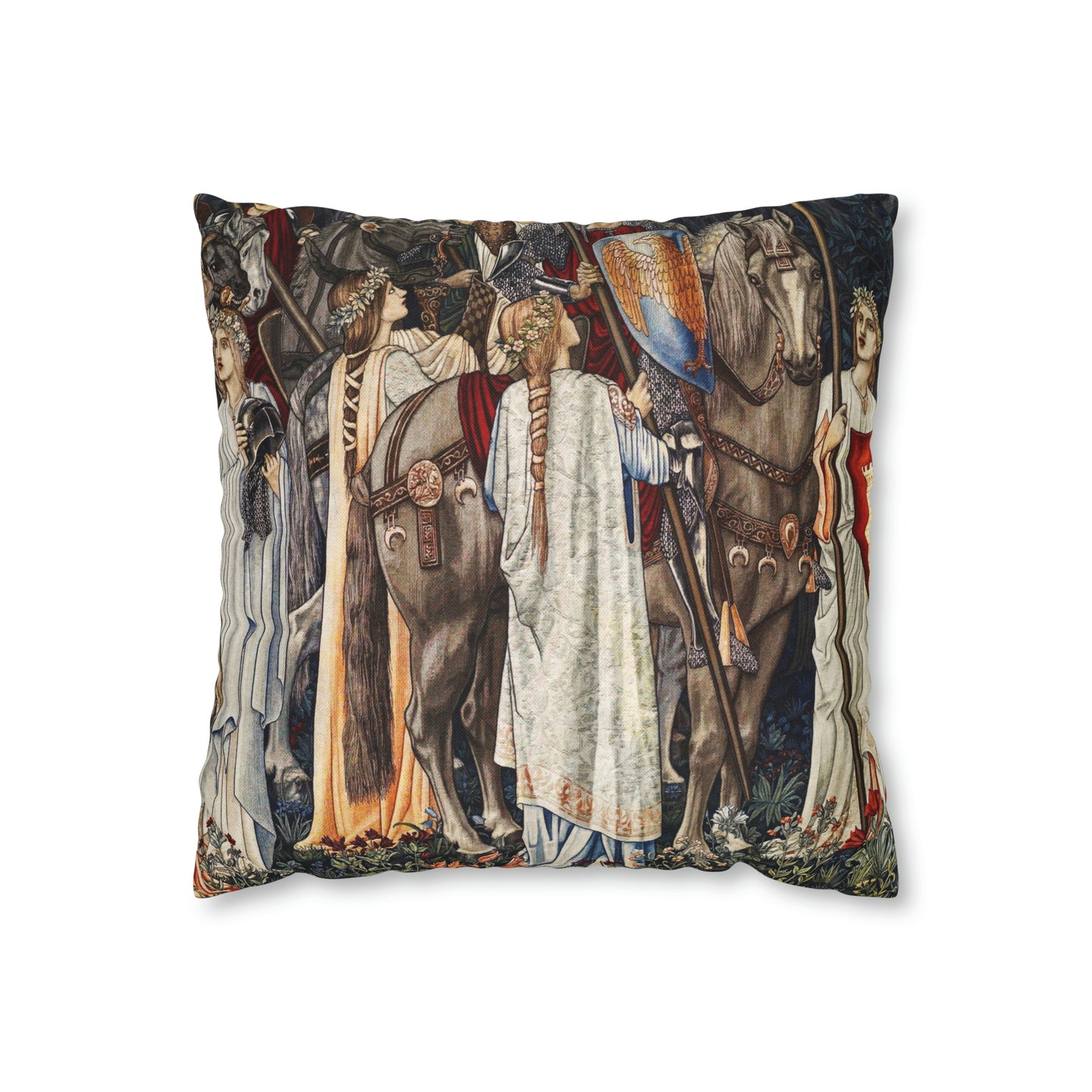 Cushion Cover inspired by William Morris - Holy Grail Collection (Horses)