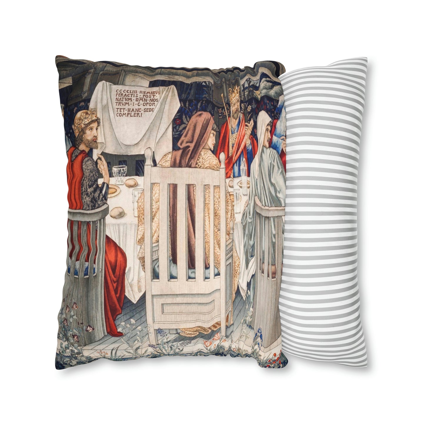 Cushion Cover originally created by John Henry Dearle for William Morris & Co based on a tapestry called Holy Grail Collection (King)